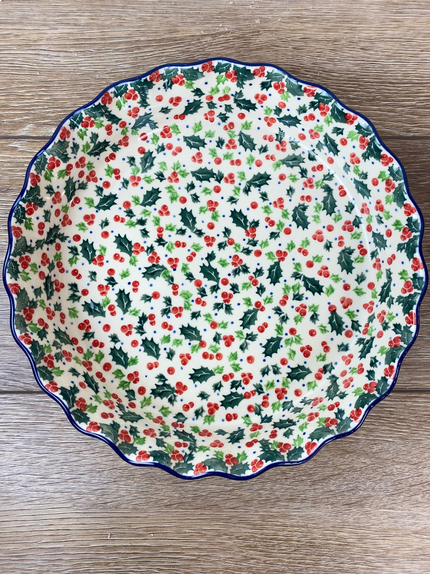 SALE Ruffled Unikat Pie Plate - Shape 636 Pattern U4874