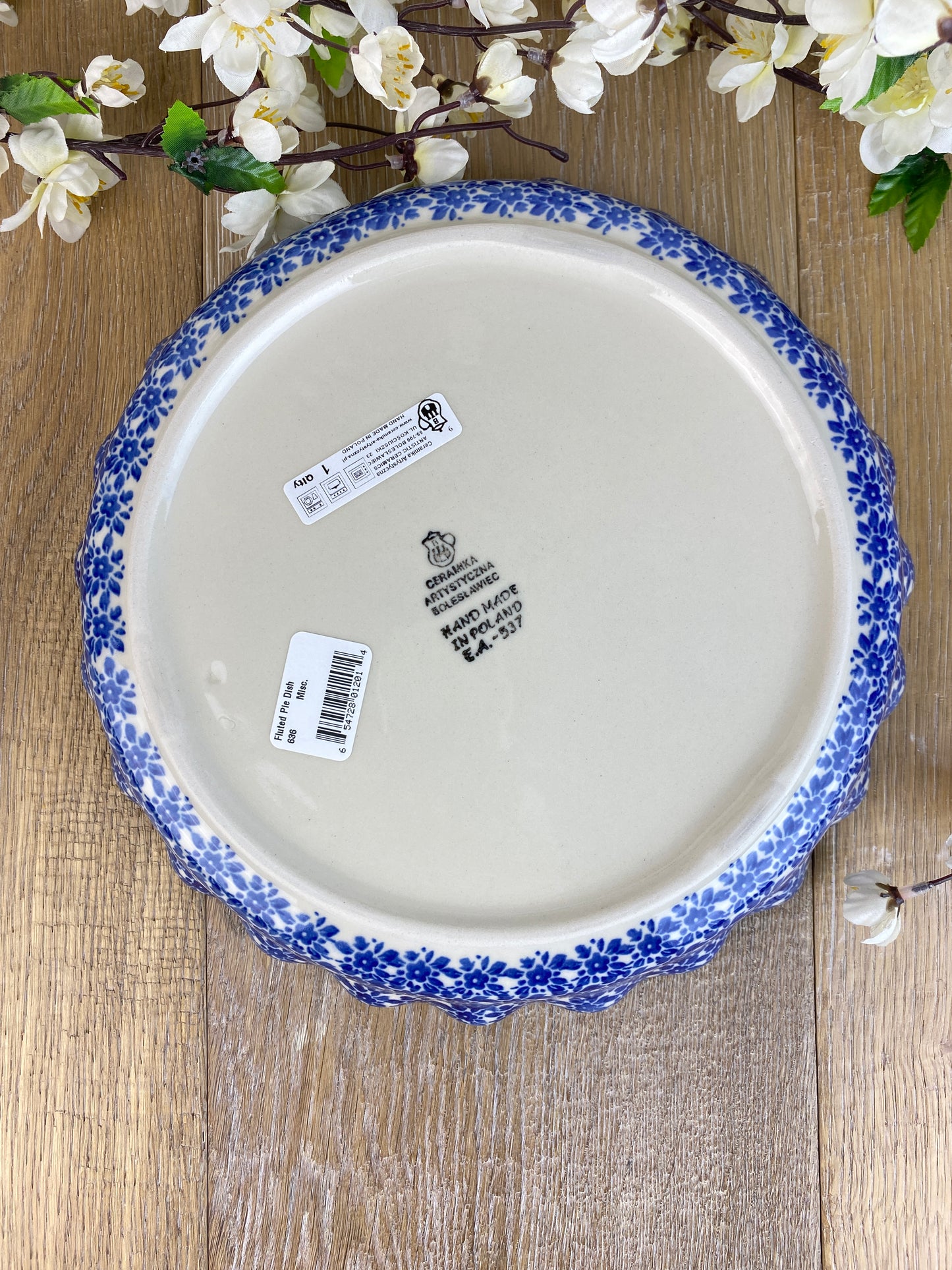 Ruffled Pie Plate / Round Baking Dish - Shape 636 - Pattern 2396