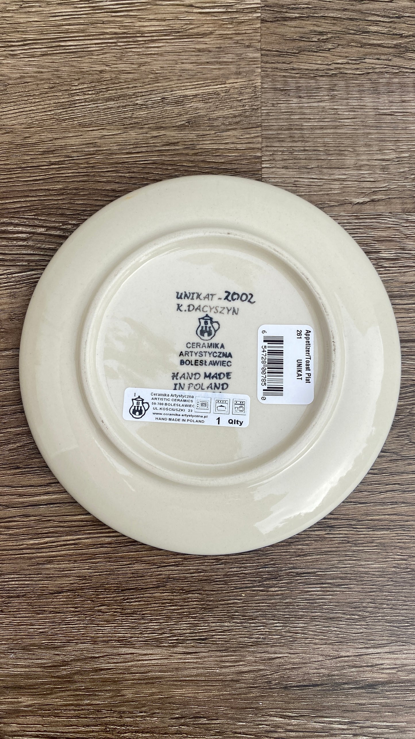 6" Unikat Toast Plate - Shape 261 - Pattern U2002
