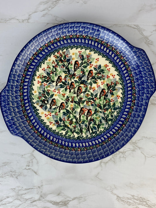 SALE Round Unikat Platter With Handles / Pizza Stone - Shape 151 - Pattern U2649