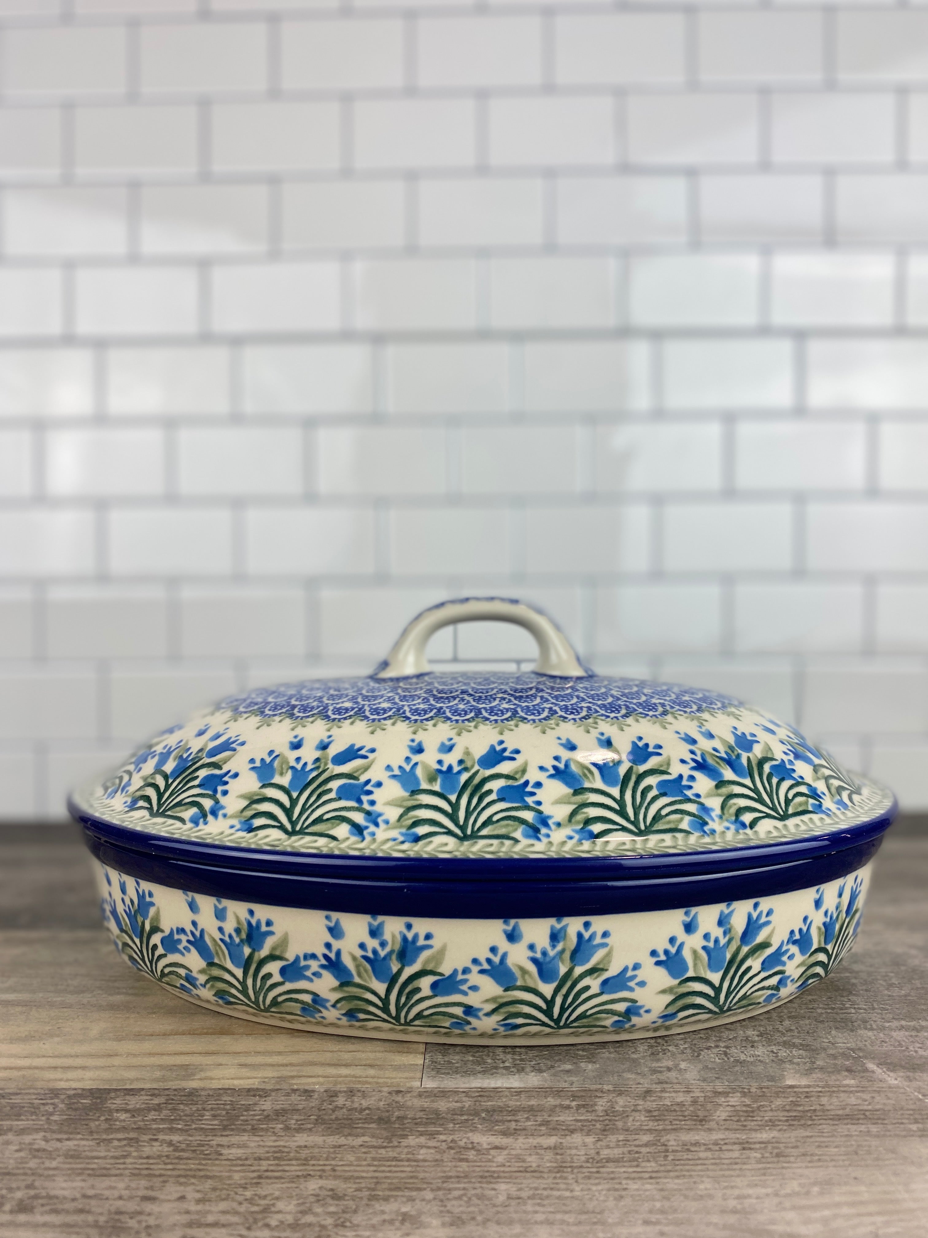 Roaster Pattern Large Covered Roaster - Shape A18 - Pattern 1432 – Polish Pottery Westlake