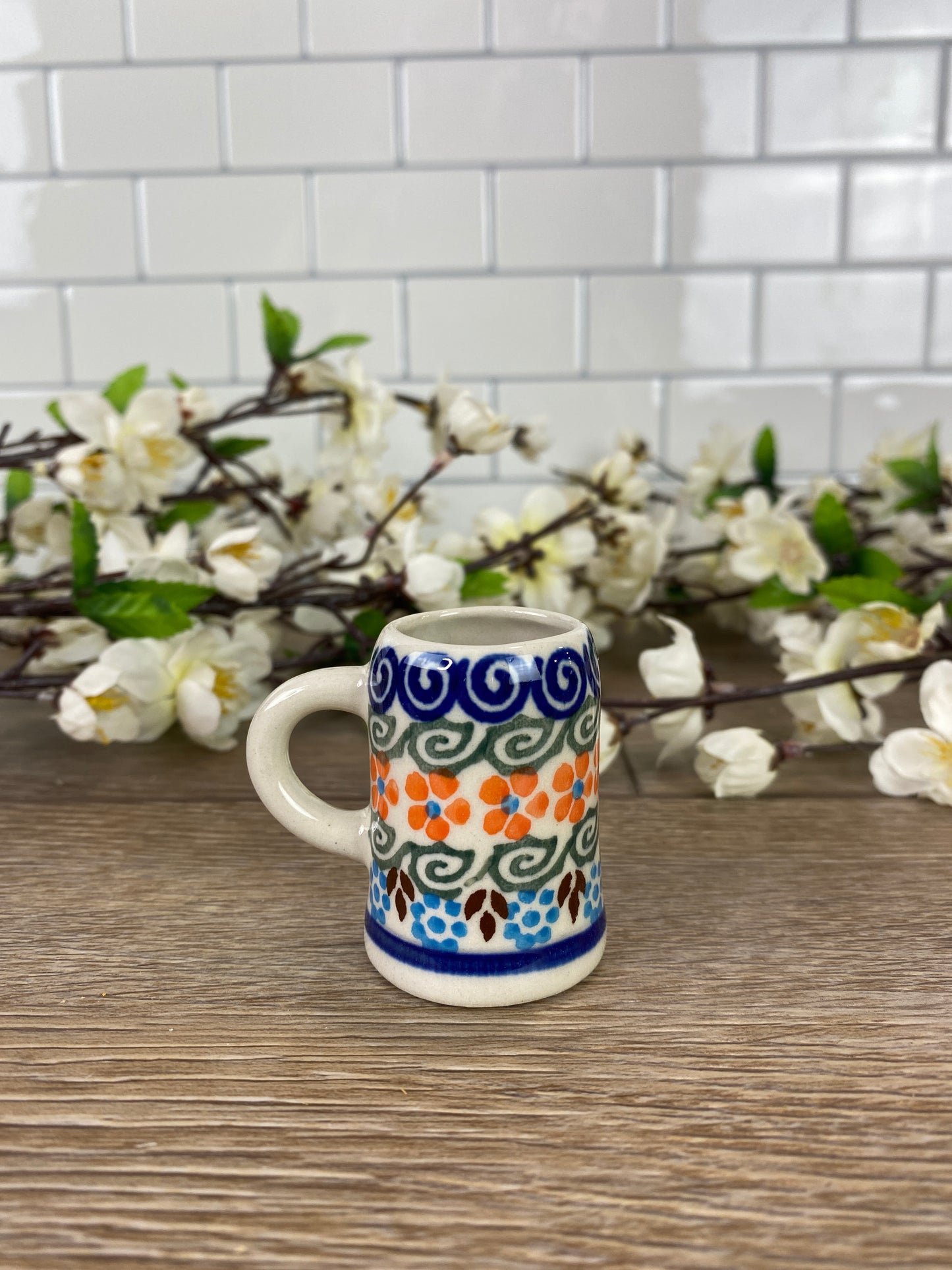 Mini Stein / Mug - Orange Daisies