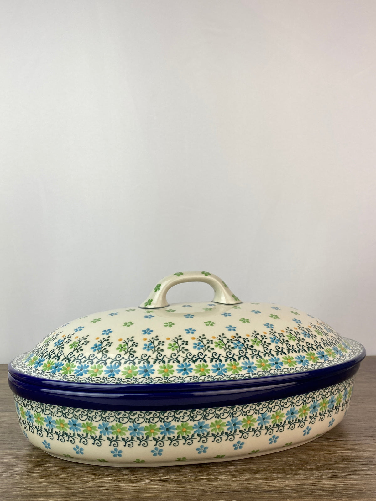 Roaster Pattern Large Covered Roaster - Shape A18 - Pattern 2362 – Polish Pottery Westlake